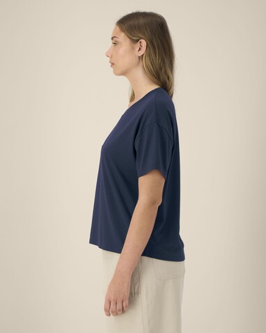 Stella Etta - Das Damen-T-Shirt aus Baumwolle-TENCEL™ Modal - French Navy - M bedrucken, Art.-Nr. STTW264C7271M