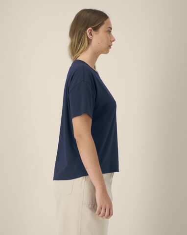 Stella Etta - Das Damen-T-Shirt aus Baumwolle-TENCEL™ Modal - French Navy - XXL bedrucken, Art.-Nr. STTW264C7272X