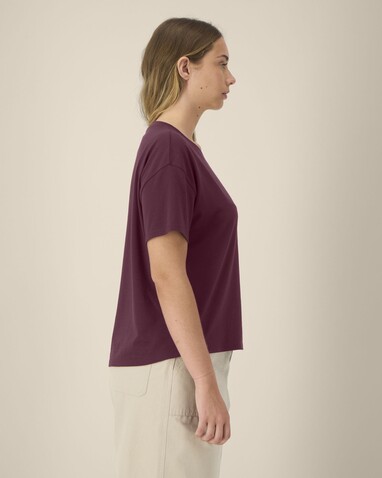 Stella Etta - Das Damen-T-Shirt aus Baumwolle-TENCEL™ Modal - Deep Plum - XL bedrucken, Art.-Nr. STTW264C1511X