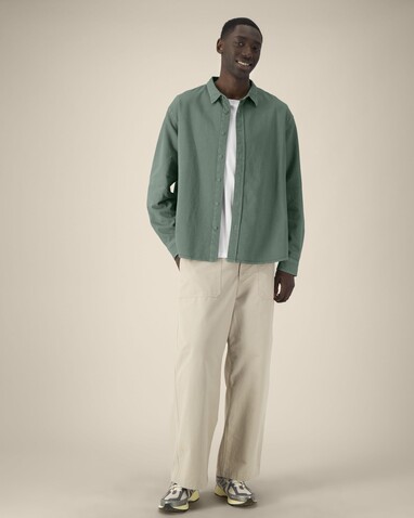 Worker Shirt - Das Relaxed Unisex-Hemd - G. Dyed Green Bay - XL bedrucken, Art.-Nr. STWU975C1601X