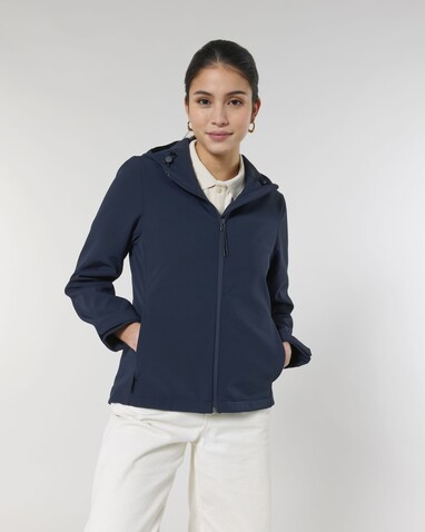 Stella Discoverer - Die Damen-Softshelljacke mit Kapuze - French Navy - L bedrucken, Art.-Nr. STJW159C7271L