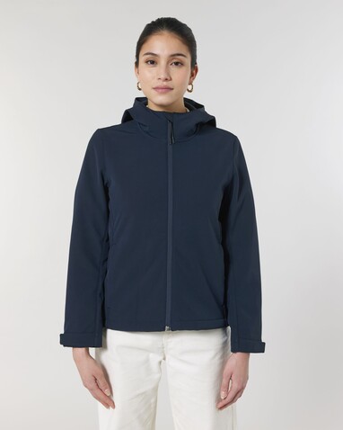Stella Discoverer - Die Damen-Softshelljacke mit Kapuze - French Navy - L bedrucken, Art.-Nr. STJW159C7271L
