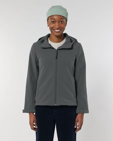 Stella Discoverer - Die Damen-Softshelljacke mit Kapuze - Anthracite - L bedrucken, Art.-Nr. STJW159C2531L