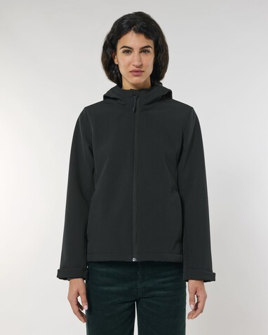 Stella Discoverer - Die Damen-Softshelljacke mit Kapuze - Black - XL bedrucken, Art.-Nr. STJW159C0021X