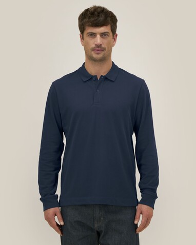 Prepster 2.0 Long Sleeve - Unisex-Poloshirt mit Langarm - French Navy - 3XL bedrucken, Art.-Nr. STPU223C7273X
