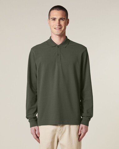 Prepster 2.0 Long Sleeve - Das Langarm-Unisex-Polo - Khaki - L bedrucken, Art.-Nr. STPU223C2231L