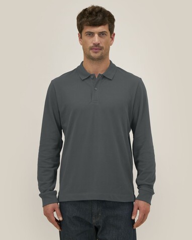 Prepster 2.0 Long Sleeve - Das Langarm-Unisex-Polo - Anthracite - L bedrucken, Art.-Nr. STPU223C2531L