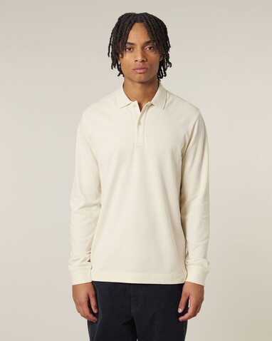 Prepster 2.0 Long Sleeve - Das Langarm-Unisex-Polo - Natural Raw - S bedrucken, Art.-Nr. STPU223C0541S