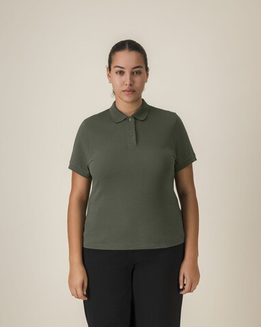 Stella Coaster - Das Damen-Polo - Khaki - M bedrucken, Art.-Nr. STPW977C2231M