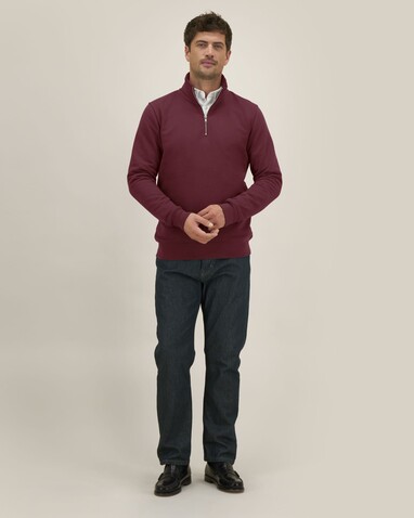 Trucker 2.0 - Das Unisex-Sweatshirt mit kurzem Reißverschluss - Burgundy - XS bedrucken, Art.-Nr. STSU204C244XS