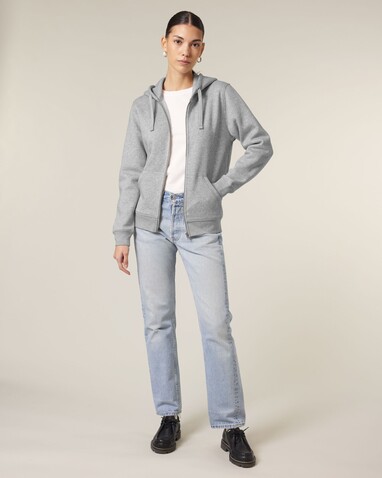 Mixer - Der Unisex-Zip-Hoodie - Heather Grey - 5XL bedrucken, Art.-Nr. STSU205C2505X