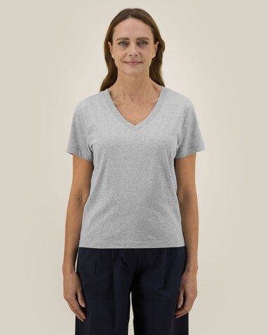 Stella Isla - Das Damen-T-Shirt mit V-Ausschnitt - Heather Grey - XXL bedrucken, Art.-Nr. STTW176C2502X