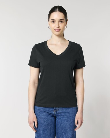 Stella Isla - Das Damen-T-Shirt mit V-Ausschnitt - Black - XXL bedrucken, Art.-Nr. STTW176C0022X