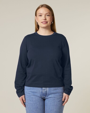 Stella Muser Long Sleeve - Das Iconic Langarm-Damen-T-Shirt - French Navy - XXL bedrucken, Art.-Nr. STTW219C7272X