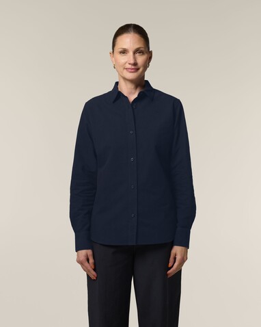 Stella Oxford Shirt - Das Damen-Oxford-Hemd - French Navy - XXL bedrucken, Art.-Nr. STWW971C7272X