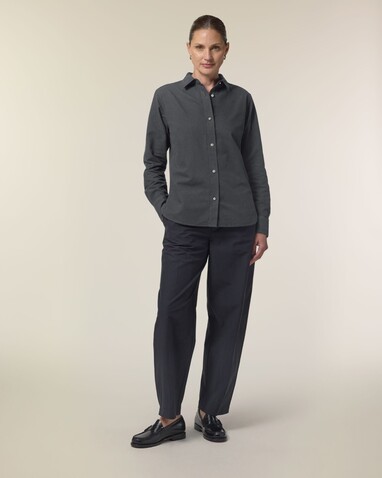 Stella Oxford Shirt - Das Damen-Oxfordhemd - Anthracite - XXL bedrucken, Art.-Nr. STWW971C2532X