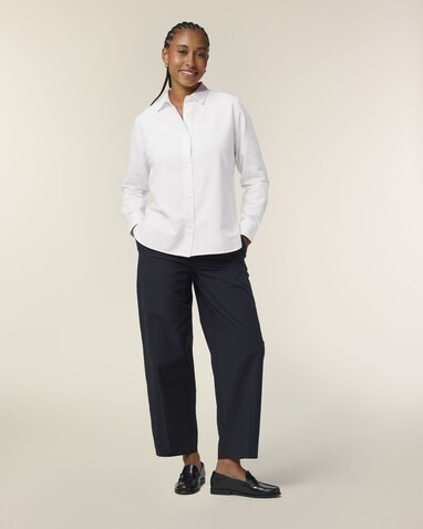 Stella Oxford Shirt - Das Damen-Oxfordhemd - White - M bedrucken, Art.-Nr. STWW971C0011M