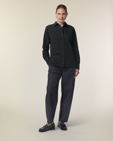 Stella Oxford Shirt - Das Damen-Oxfordhemd - Black - XS bedrucken, Art.-Nr. STWW971C002XS
