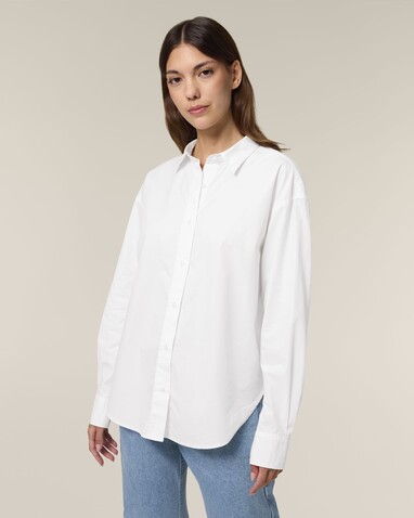 Stella Styler Shirt - Das Relaxed Damen-Popelinehemd - White - XL bedrucken, Art.-Nr. STWW973C0011X Stella Styler Shirt - Das Relaxed Damen-Popelinehemd - White - XL bedrucken, Art.-Nr. STWW973C0011X
