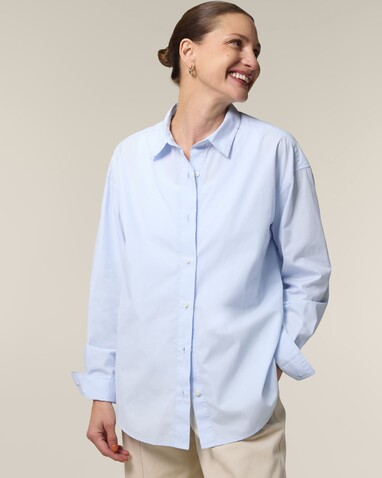Stella Styler Shirt - Das Relaxed Damen-Popelinehemd - Summer Blue - S bedrucken, Art.-Nr. STWW973C3661S Stella Styler Shirt - Das Relaxed Damen-Popelinehemd - Summer Blue - S bedrucken, Art.-Nr. STWW973C3661S