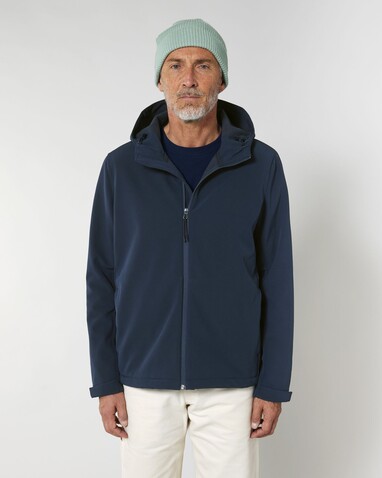 Stanley Discoverer - Die Herren-Softshelljacke mit Kapuze - French Navy - 4XL bedrucken, Art.-Nr. STJM158C7274X