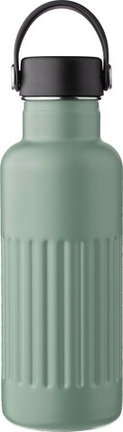 Recycelte Edelstahl-Trinkflasche mit doppelter Wand (500 ml) Lior – Grün bedrucken, Art.-Nr. 004999999_1267379