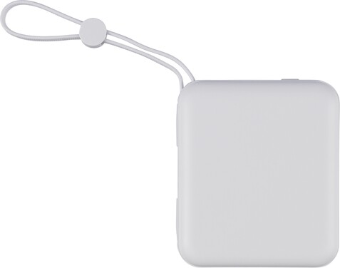 Recycelte ABS-Powerbank Jona – Weiß bedrucken, Art.-Nr. 002999999_1298466