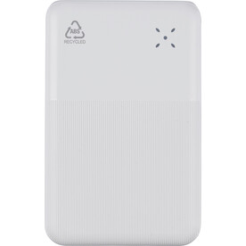 Recycelte ABS-Powerbank Rayen – Weiß bedrucken, Art.-Nr. 002999999_1298469