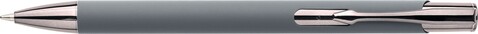 Recycelter Aluminium-Kugelschreiber mit Gummibeschichtung Anisa – Grau bedrucken, Art.-Nr. 003999128_1349495