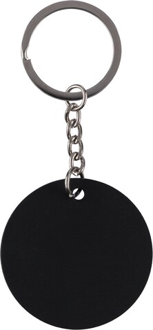 Schlüsselanhänger Risa | Rund – Schwarz bedrucken, Art.-Nr. 001999999_1349496