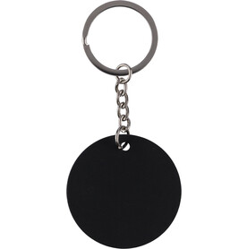 Recycelter runder Schlüsselanhänger aus Edelstahl Risa – Schwarz bedrucken, Art.-Nr. 001999999_1349496