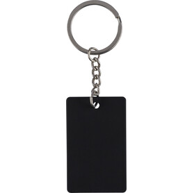 Recycelter Edelstahl-Schlüsselanhänger in Rechteckform Jax – Schwarz bedrucken, Art.-Nr. 001999999_1349498