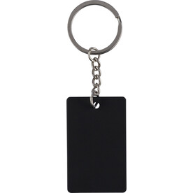 Recycelter Edelstahl-Schlüsselanhänger in Rechteckform Jax – Schwarz bedrucken, Art.-Nr. 001999999_1349498