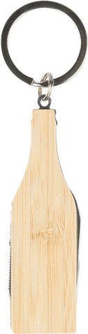 Bambus-Multifunktionswerkzeug-Schlüsselanhänger Inaya – Braun bedrucken, Art.-Nr. 011999999_1349510