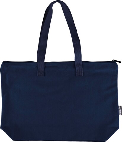 Tragetasche aus recyceltem Polycotton (330 g/m2) Malina – Blau bedrucken, Art.-Nr. 005999999_1349532