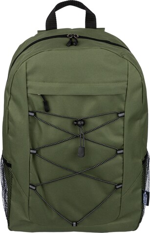 rPET-Polyester (600D) Abenteuerrucksack Jari – Grün bedrucken, Art.-Nr. 004999999_1349536