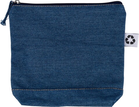 Kosmetiktasche aus recyceltem Denim Orin – Blau bedrucken, Art.-Nr. 005999999_1349543