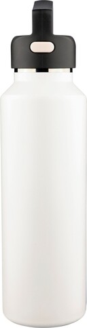 Recycelte doppelwandige Flasche aus Edelstahl 600 ml Mace – Weiß bedrucken, Art.-Nr. 002999999_1353906