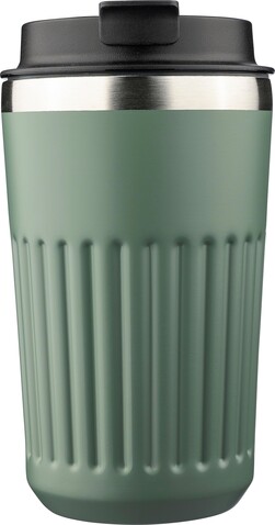 Recycelter Edelstahl-Reisebecher (400 ml) Chiara – Grün bedrucken, Art.-Nr. 004999999_1353907