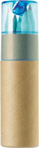 Buntstiftset Libbie | Recycling-Karton | 6 Stück – Hellblau bedrucken, Art.-Nr. 018999999_1404871