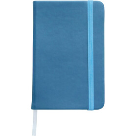 Notizbuch Brigitta | Recycling-PU | A5 | Blanko – Hellblau bedrucken, Art.-Nr. 018999999_1404880