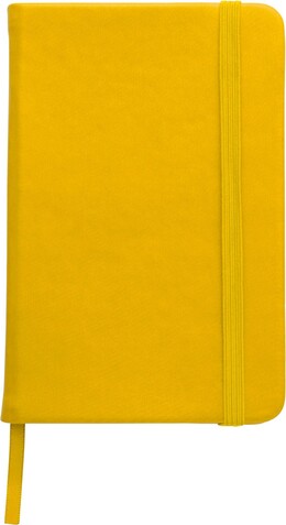 Notizbuch Brigitta | Recycling-PU | A5 | Blanko – Gelb bedrucken, Art.-Nr. 006999999_1404880