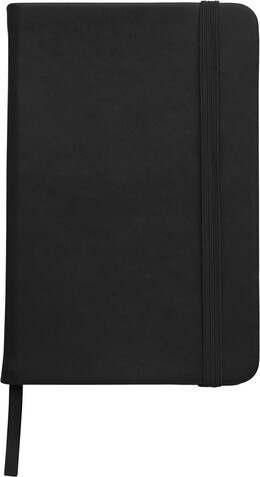 Notizbuch Brigitta | Recycling-PU | A5 | Blanko – Schwarz bedrucken, Art.-Nr. 001999999_1404880
