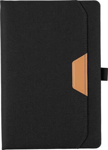 Notizbuch Thorsten | Recyceltes PET | A5 | Liniert – Schwarz bedrucken, Art.-Nr. 001999999_1415027