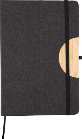 rPET (300D) Notizbuch A5 Ernst – Schwarz bedrucken, Art.-Nr. 001999999_1417979