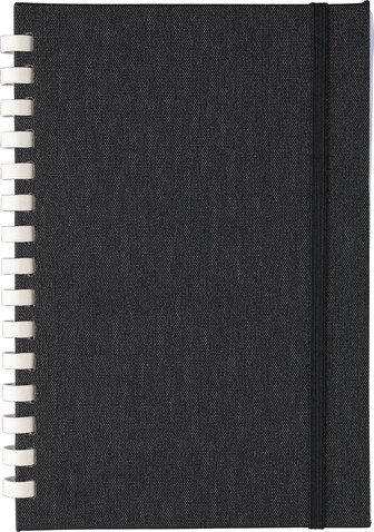 rPET-Notizbuch (A5) Ilias – Schwarz bedrucken, Art.-Nr. 001999999_1417981
