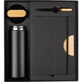 BÃ¼ro-Geschenkset Kurt | 3-teilig – Schwarz bedrucken, Art.-Nr. 001999999_1417984