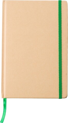 Notizbuch Gianni | Recyclingkarton | A5 | Liniert – Limettengrün bedrucken, Art.-Nr. 019999999_1420996