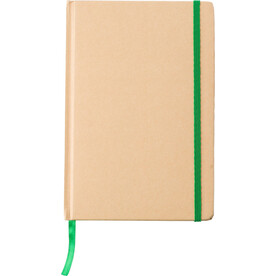 Notizbuch Gianni | Recyclingkarton | A5 | Liniert – Limettengrün bedrucken, Art.-Nr. 019999999_1420996
