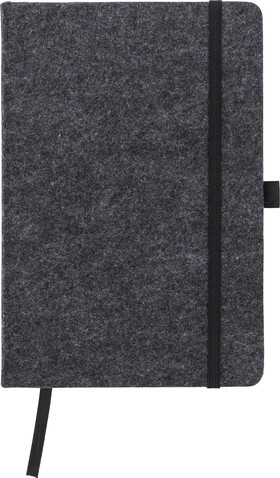 Notizbuch Harper | FSC® Mix-Papier | Filz | A5 | Liniert – dunkelgrau bedrucken, Art.-Nr. 491999999_1421002 Notizbuch Harper | FSC® Mix-Papier | Filz | A5 | Liniert – dunkelgrau bedrucken, Art.-Nr. 491999999_1421002